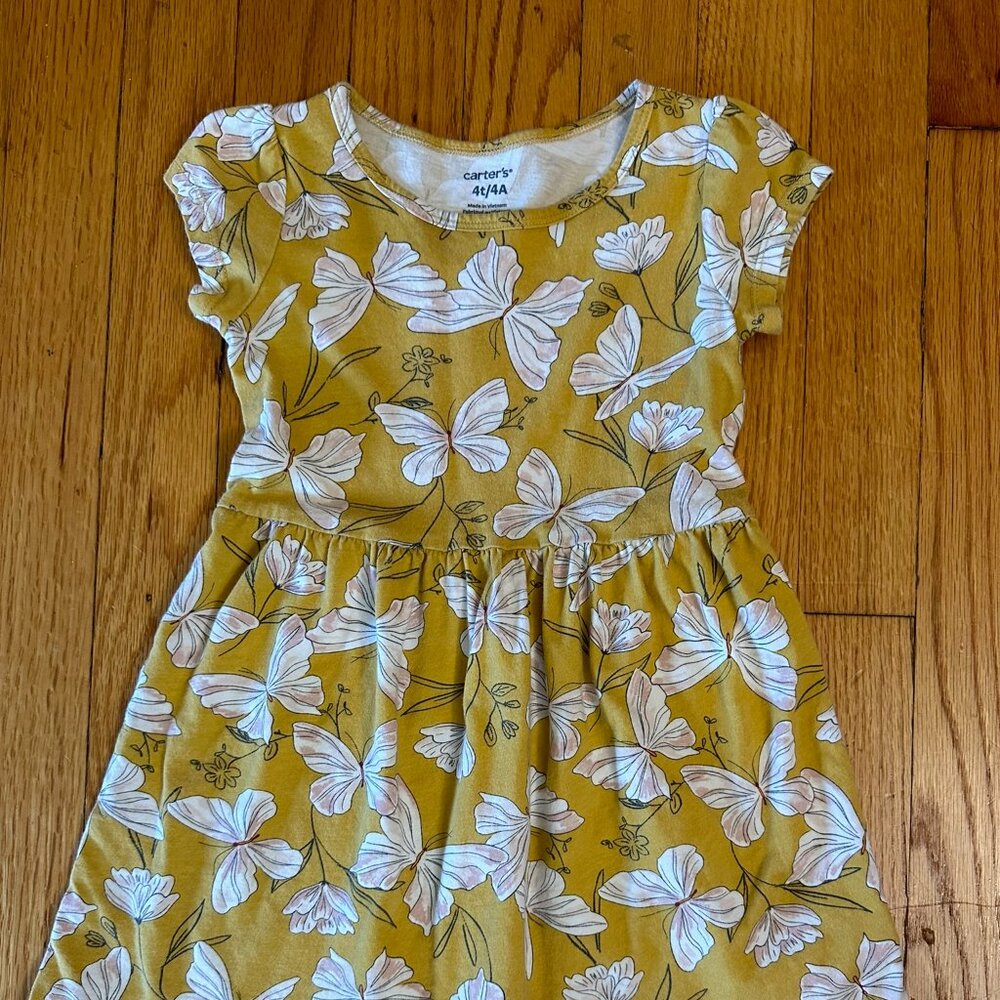 Carter's yellow butterfly short-sleeve dress 4